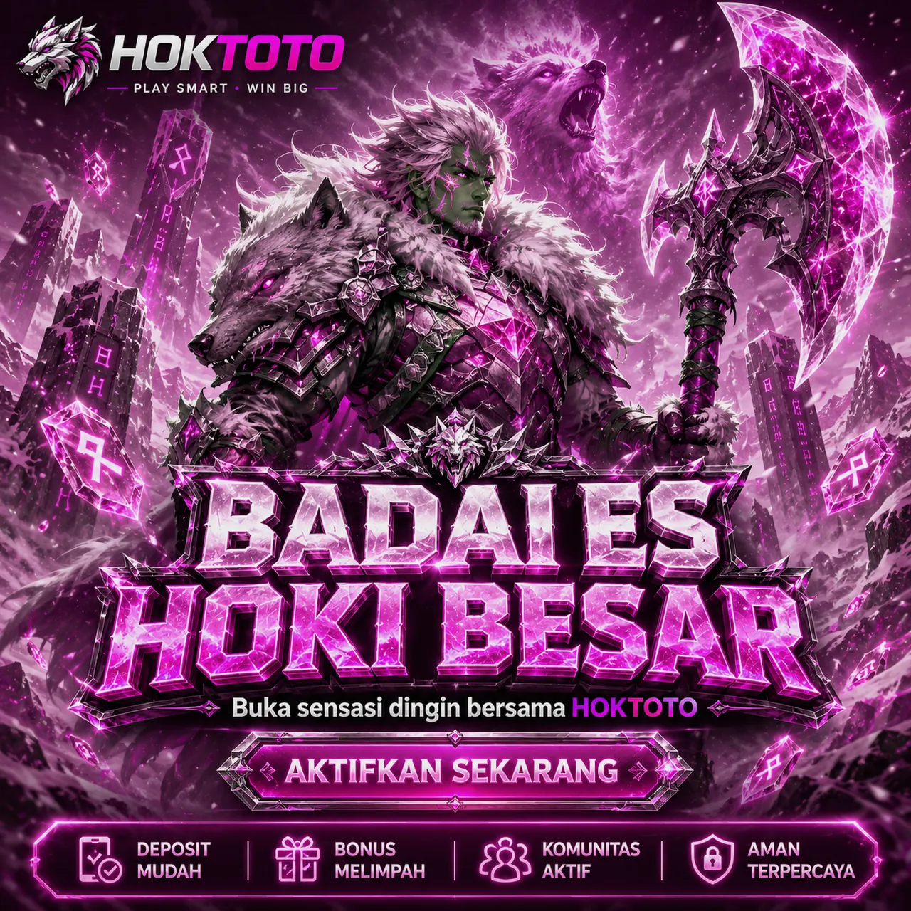 Banner HOKTOTO hoktotoutamaconnect.xyz bertema slot gacor dengan sorotan rtp slot hari ini